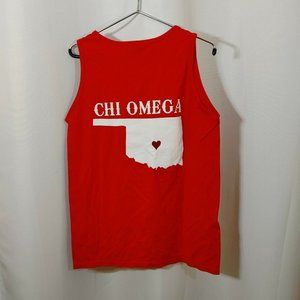 Chi Omega OU Oklahoma Sooners Red Sleeveless Tank